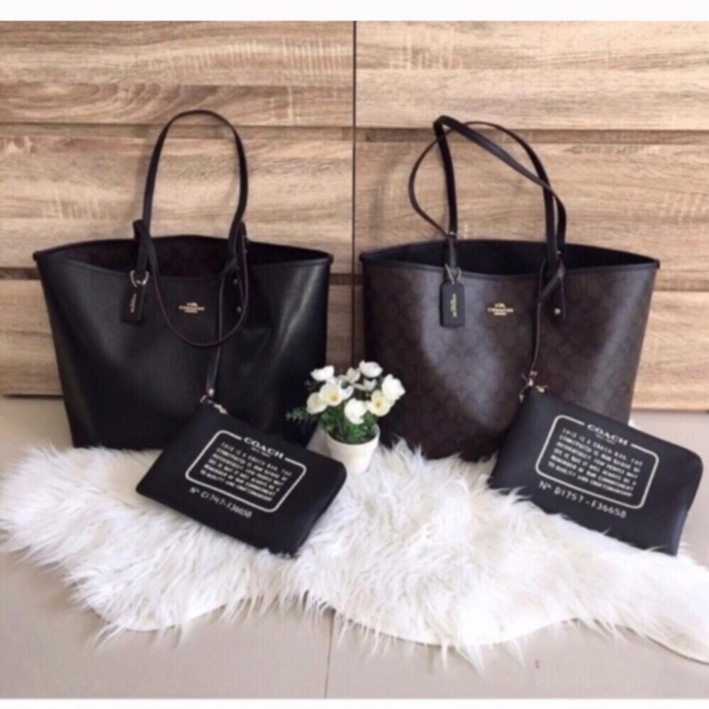 🌷coach reversible tote&pouch/shoulder bag/large - Picture 6 of 8